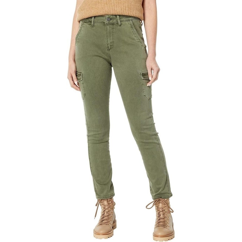 PAIGE Green Cargo Jeans Women's Size 26 Cotton Blend Utility Pants‎